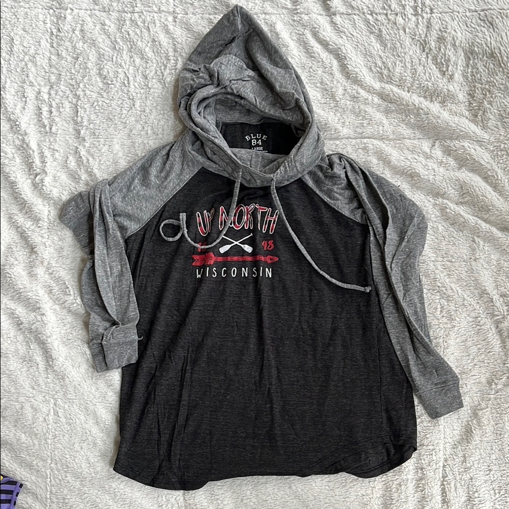 Up North Wisconsin Gray Hooded Shirt